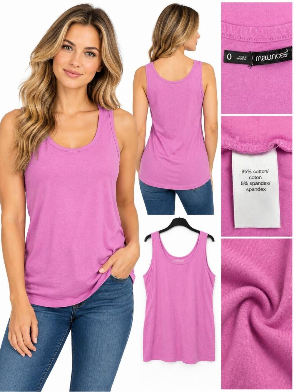 Maurices Pink Tank Top Women Size 0x Plus Glitter